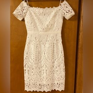 NSR Eyelet Dress in white